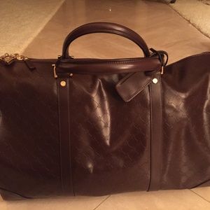 Brooks Brothers Leather Embossed Duffel Bag
